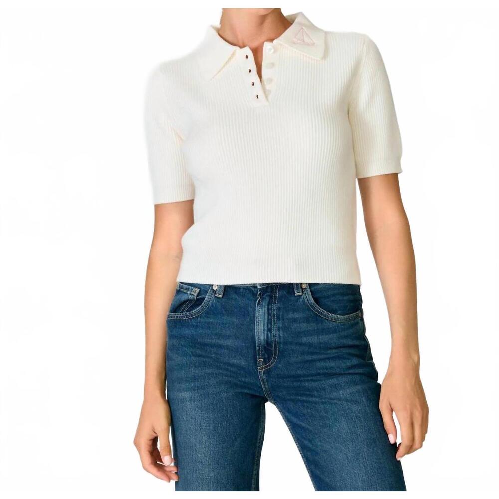 NEW LINE AND DOT sailing crew neck sweater in ivory